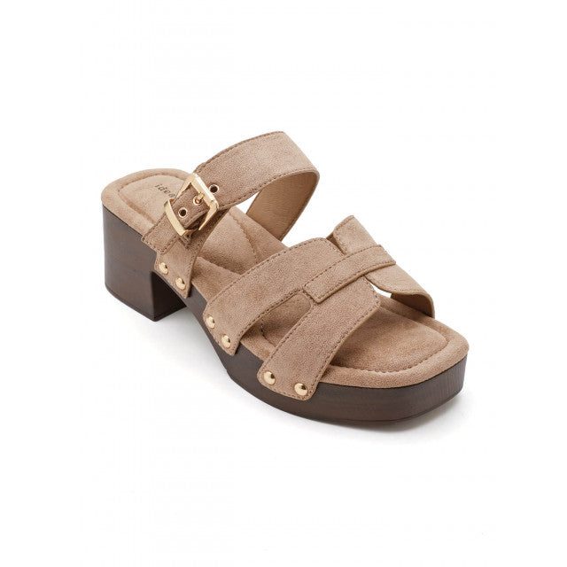sandale à talon haut de type "mule" - Kaki - taille 36 - vue 7