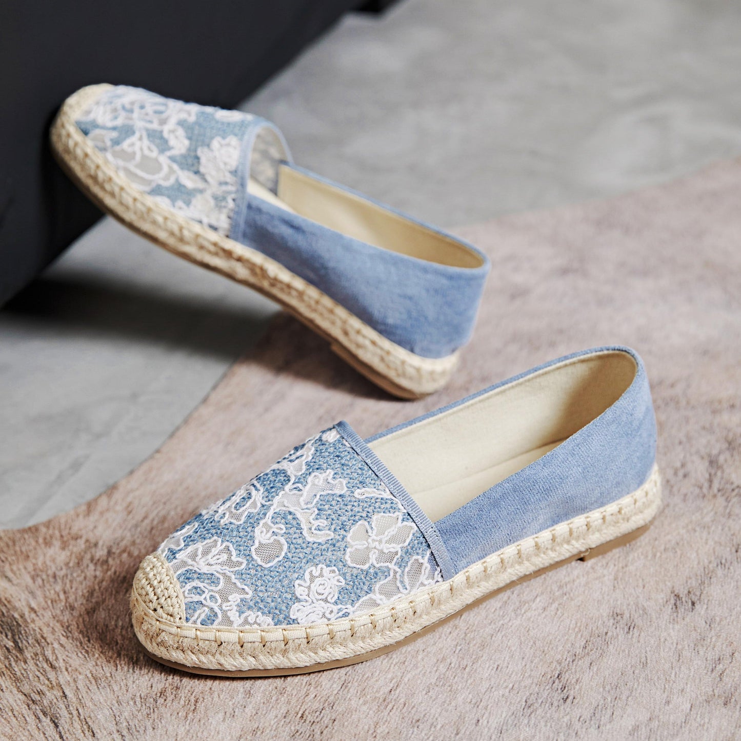 Espadrilles en dentelle - Noir - taille 37 - vue 2