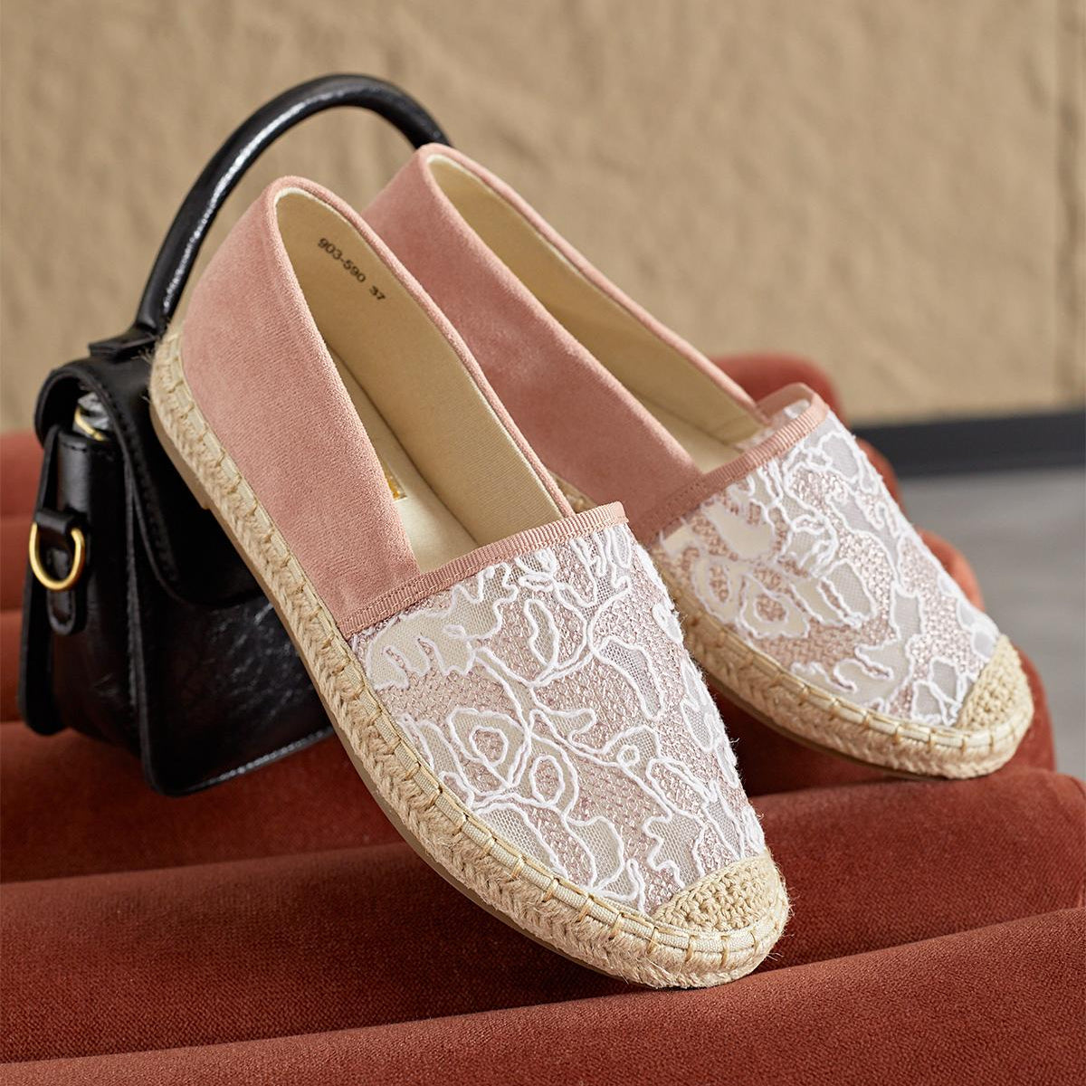 Espadrilles en dentelle - Bleu - taille 39 - vue 16
