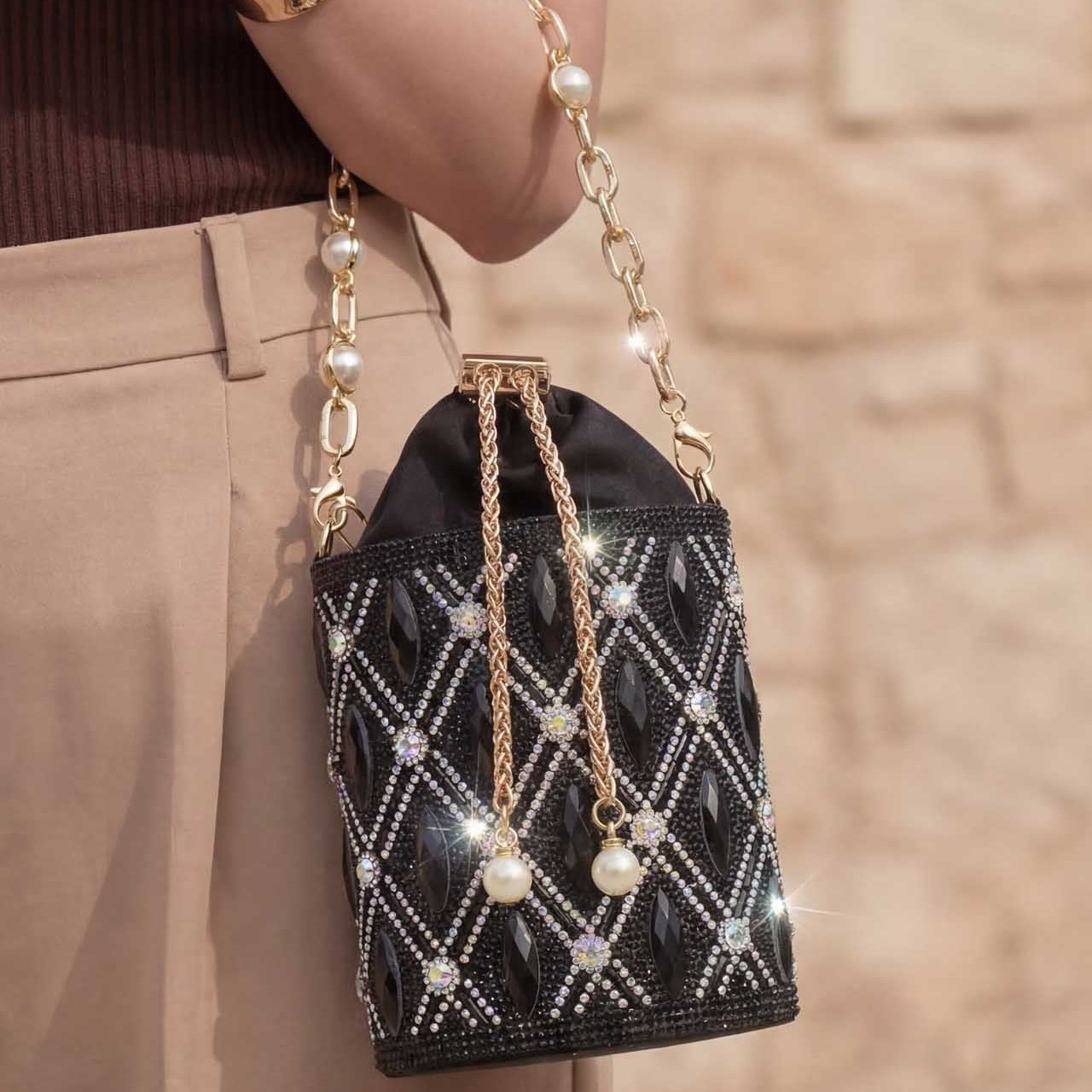 Sac Seau Ornementé - Noir - vue 1