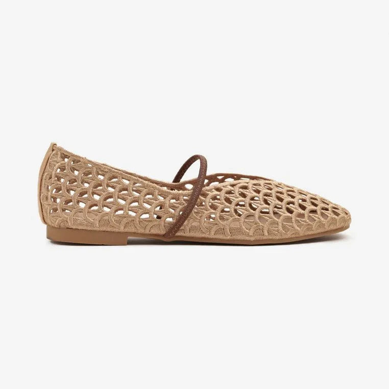 Ballerines en dentelle - Camel - taille 39 - vue 16