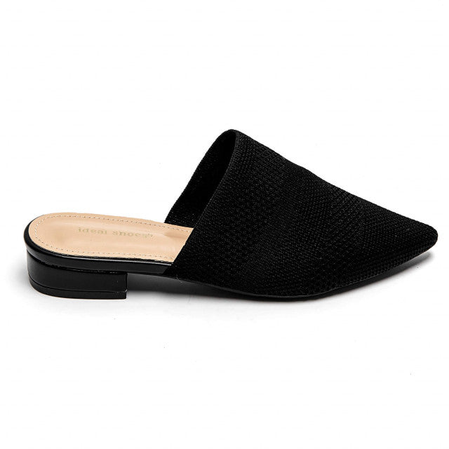Babouche Pointue en Maille Tricotée - Noir - taille 39 - vue 4