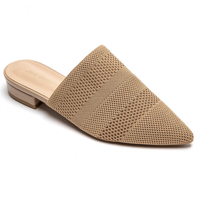 Babouche Pointue en Maille Tricotée - Kaki - taille 36 - vue 13