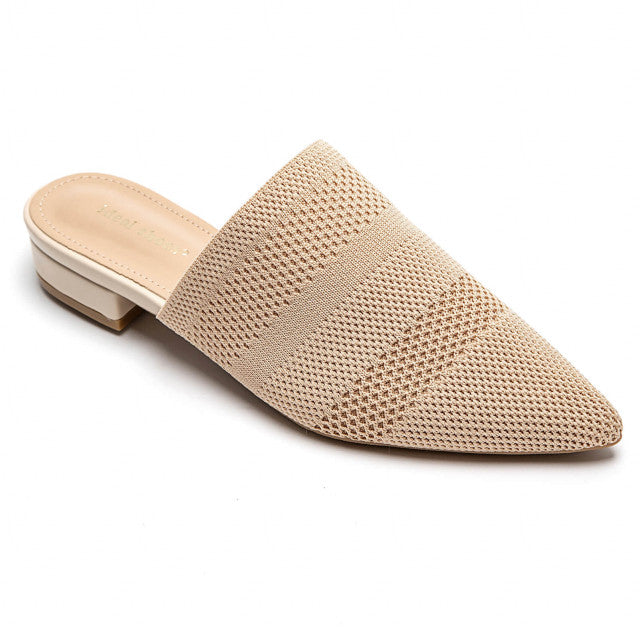 Babouche Pointue en Maille Tricotée - Beige - taille 38 - vue 9