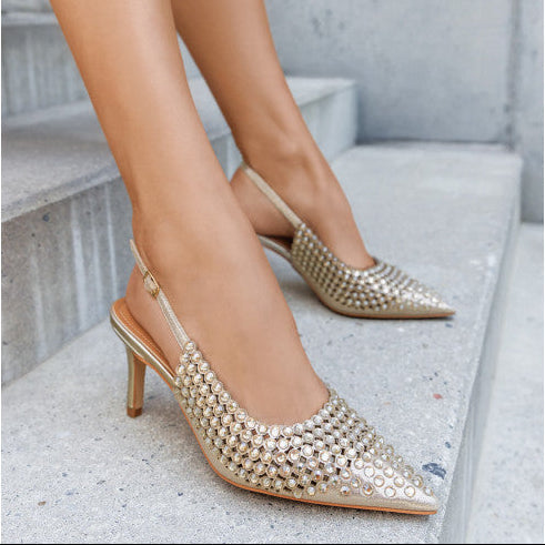 Escarpins Slingback Scintillants - Noir - taille 36 - vue 1