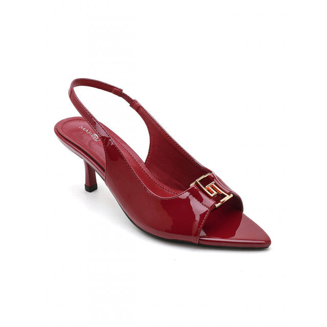 Escarpins Slingback à Bout Pointu – Élégance Vernie - Bordeaux - taille 40 - vue 17