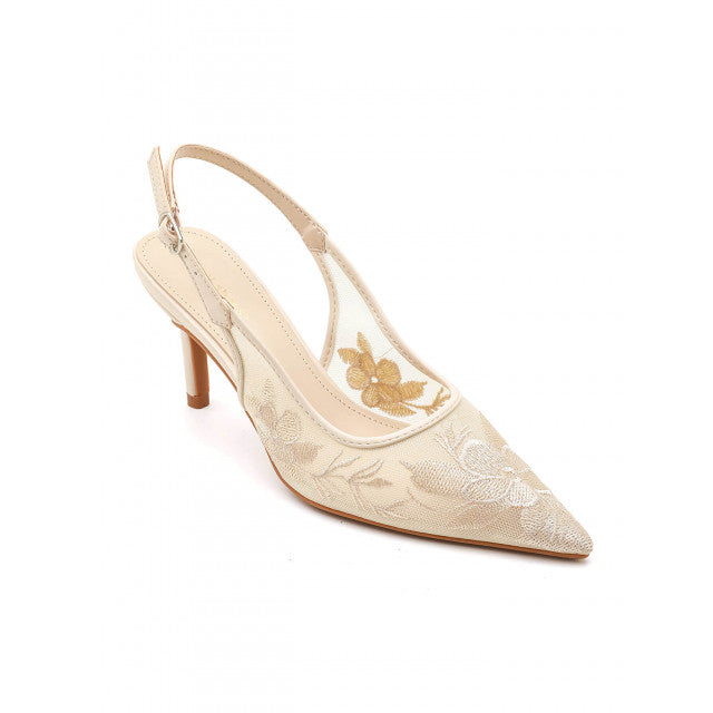 Escarpins Slingback à Broderies Florales – Élégance - Noir - taille 39 - vue 4