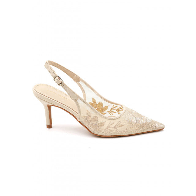 Escarpins Slingback à Broderies Florales – Élégance - Beige - taille 39 - vue 10
