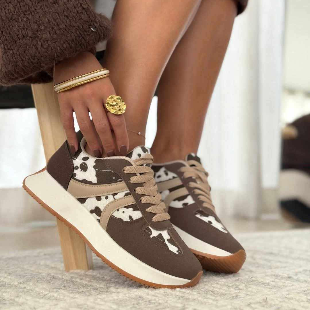 Baskets combinant couleurs et matières - Kaki - taille 36 - vue 1