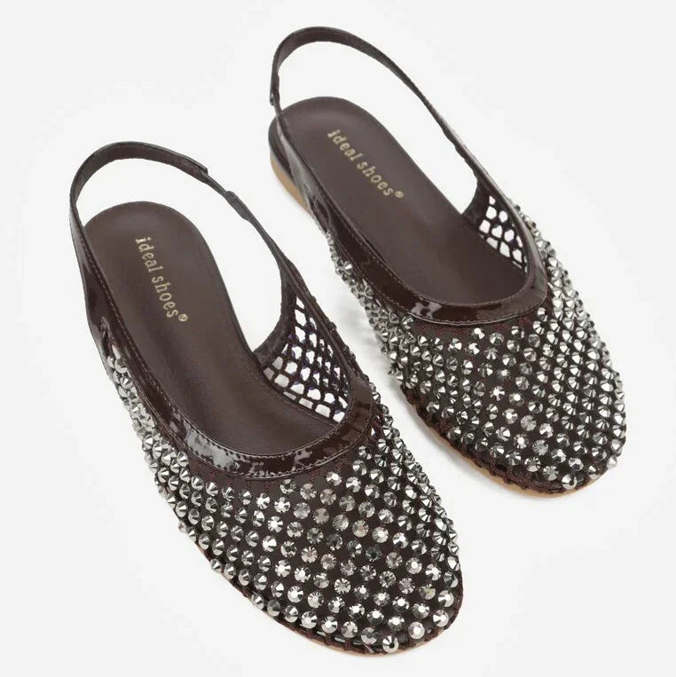 Ballerines ornées de zircons - Blanc - taille 38 - vue 9