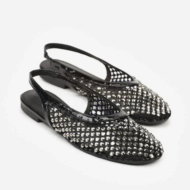 Ballerines ornées de zircons - Blanc - taille 36 - vue 7