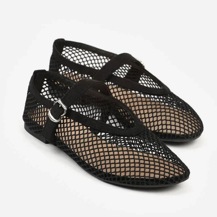 Ballerines en résille avec bride - Beige - taille 38 - vue 9