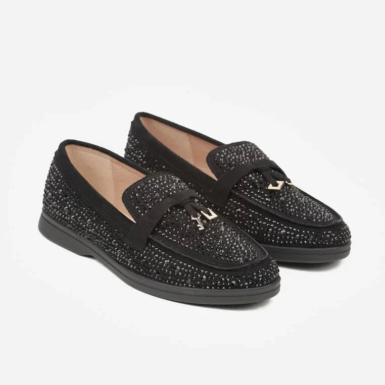 Mocassins ornés de zircons - Kaki - taille 37 - vue 14