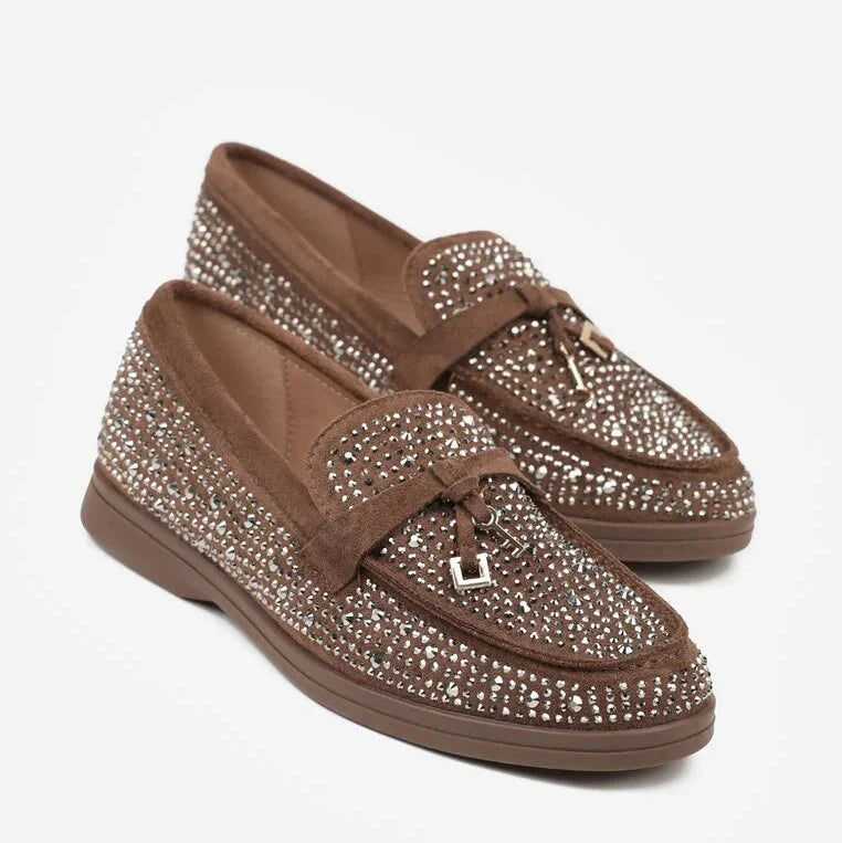 Mocassins ornés de zircons - Noir - taille 38 - vue 3