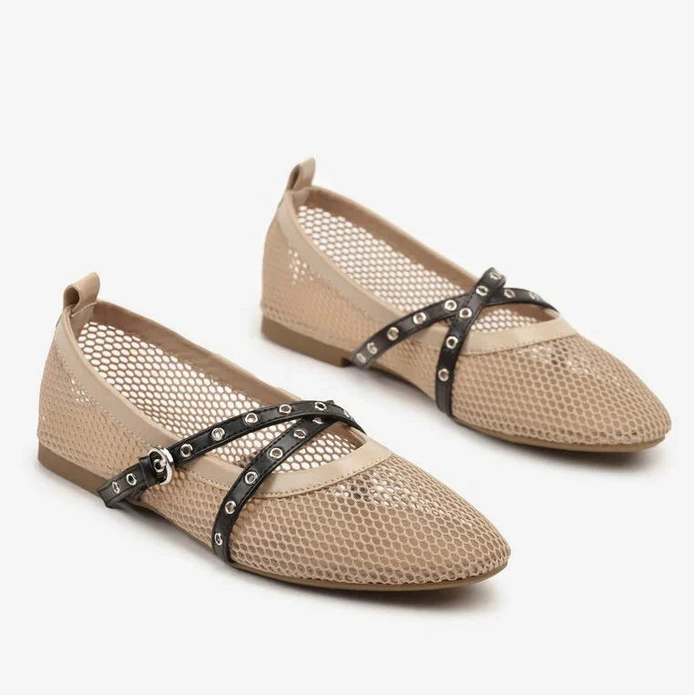 Ballerines en maille avec brides - Noir - taille 40 - vue 5