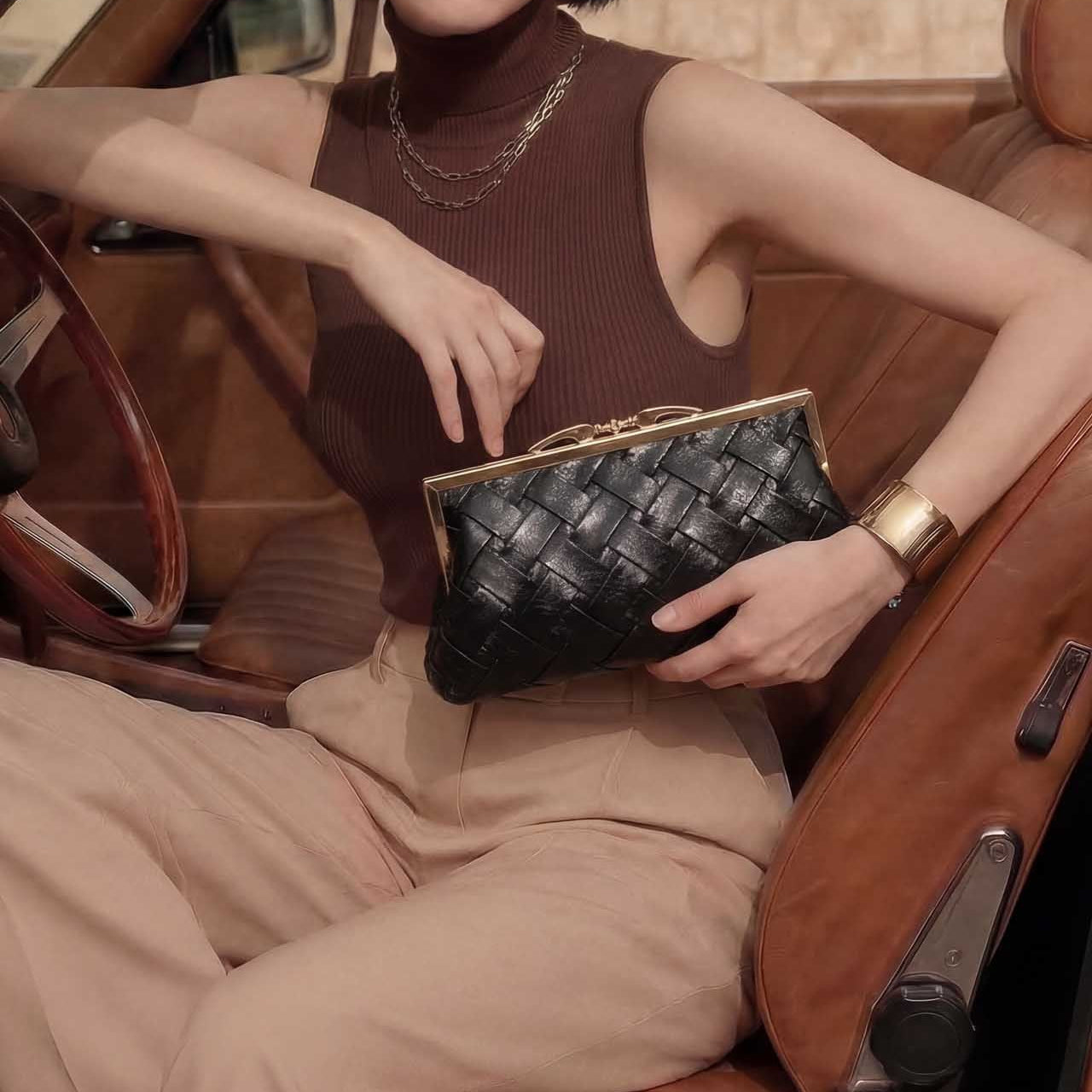 Pochette Texturée de Luxe - Noir - taille 41