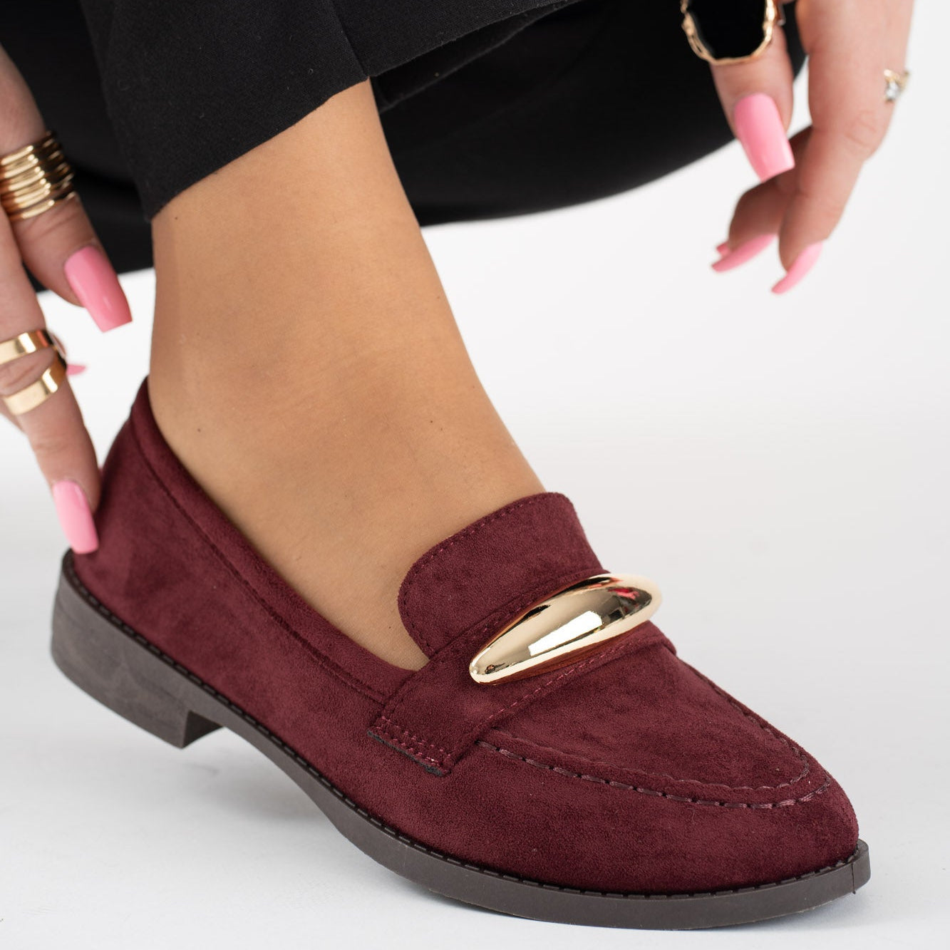 Mocassins avec accessoires doré - Marron - taille 39 - vue 16