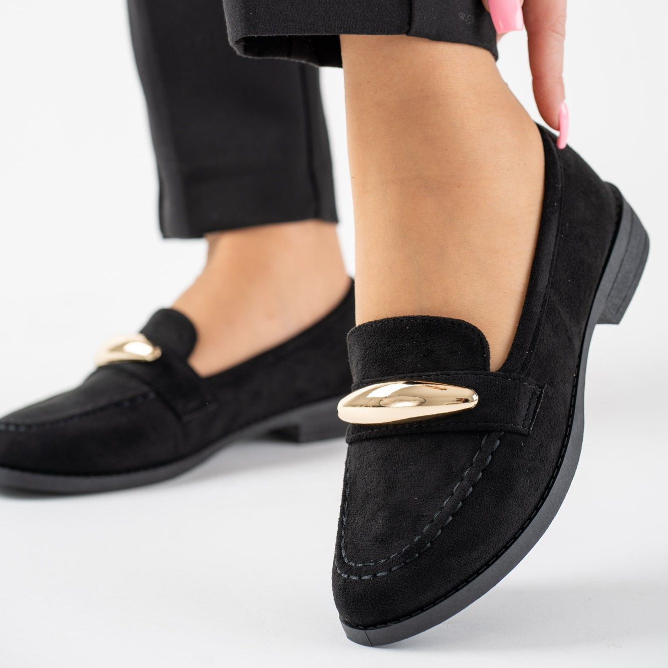Mocassins avec accessoires doré - Kaki - taille 37 - vue 8