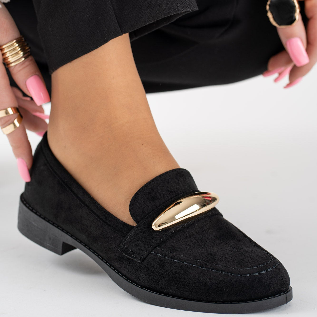 Mocassins avec accessoires doré - Marron - taille 37 - vue 14