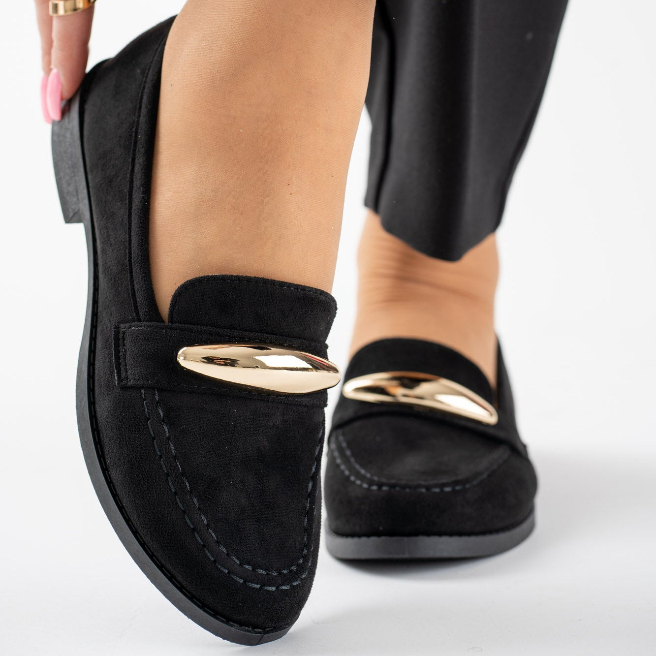Mocassins avec accessoires doré - Marron - taille 38 - vue 15