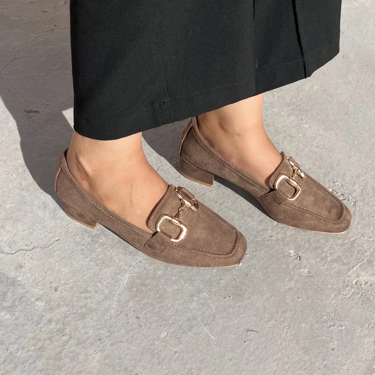 Escarpin à boucle en daim - Marron - taille 36 - vue 7