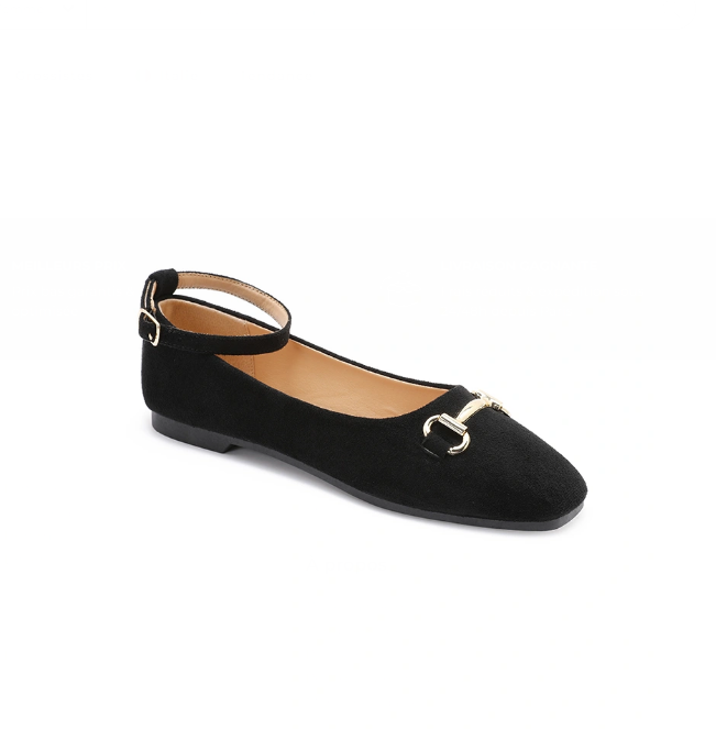 Ballerine à boucle et lanière - Noir - taille 41 - vue 6