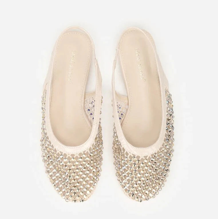 Ballerines ornées de zircons - Marron - taille 39 - vue 16