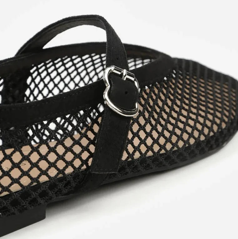 Ballerines en résille avec bride - Marron - taille 38 - vue 15