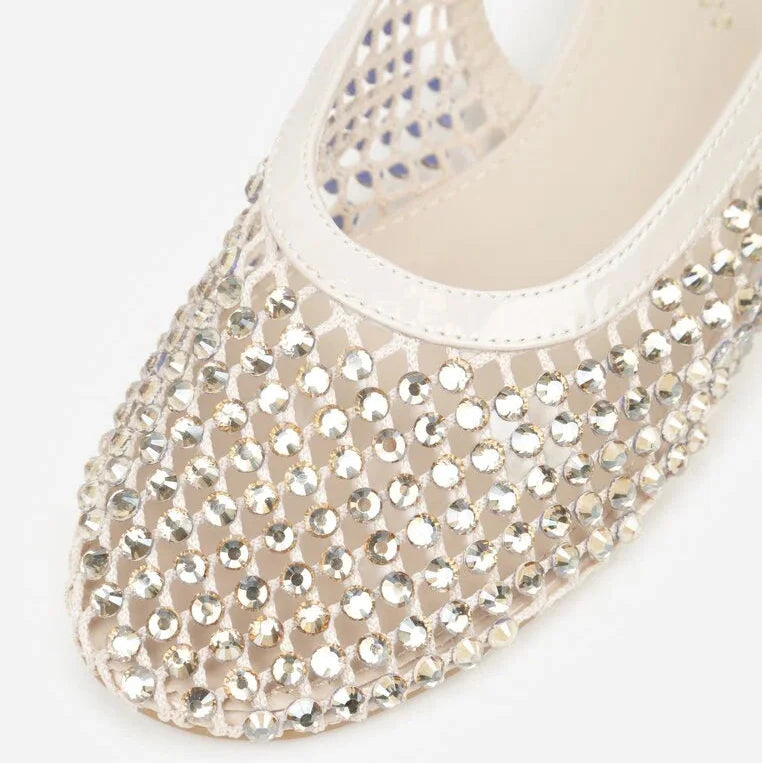 Ballerines ornées de zircons - Marron - taille 40 - vue 17