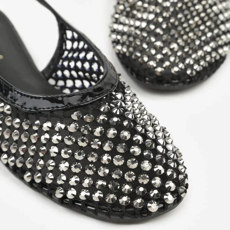 Ballerines ornées de zircons - Blanc - taille 37 - vue 8