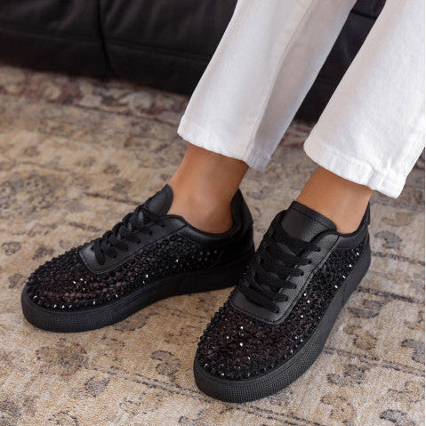 Baskets Plateformes à Cristaux – Éclat - Noir - taille 36 - vue 1