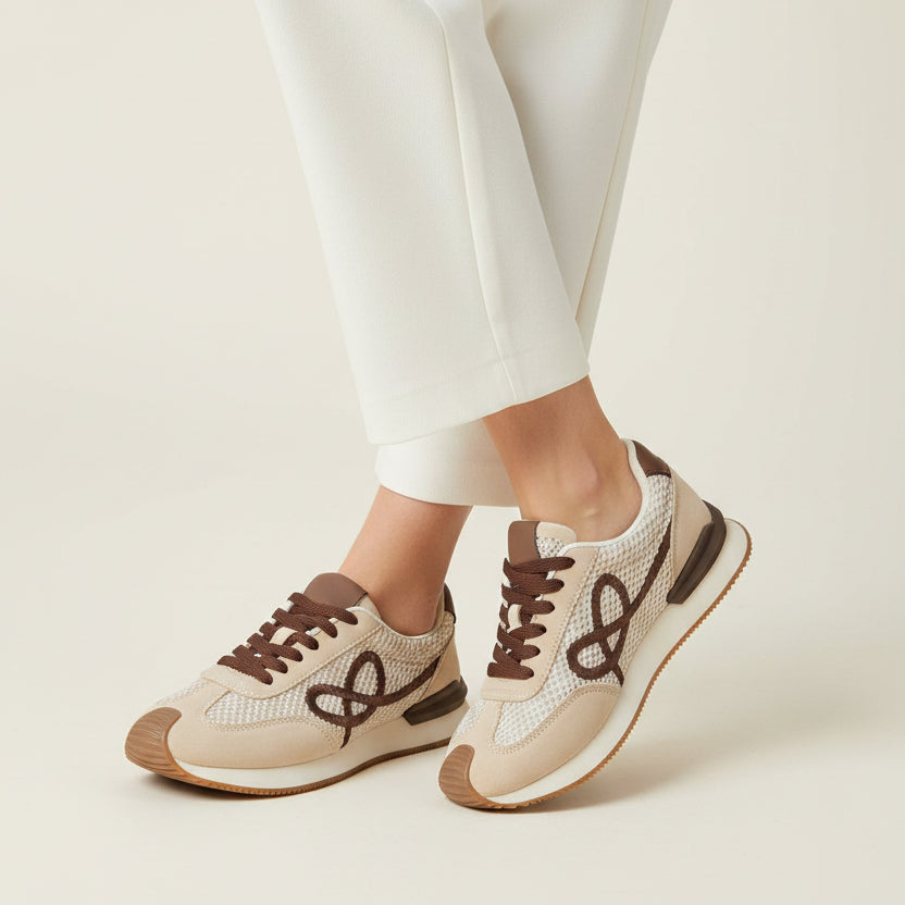 Baskets Avec Nœud Et Semelle Bicolore - Noir - taille 36 - vue 1