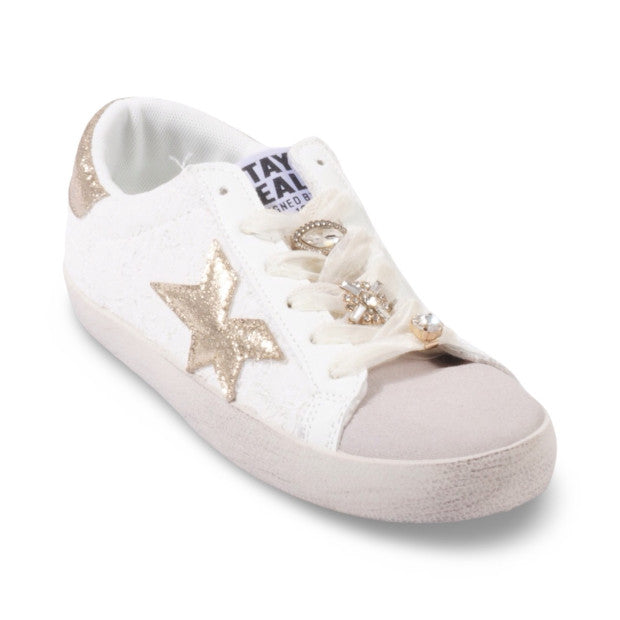 Baskets lacets ruban strassés - Noir - taille 40 - vue 5