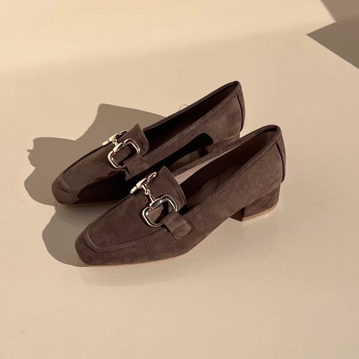 Escarpin à boucle en daim - Marron - taille 38 - vue 9