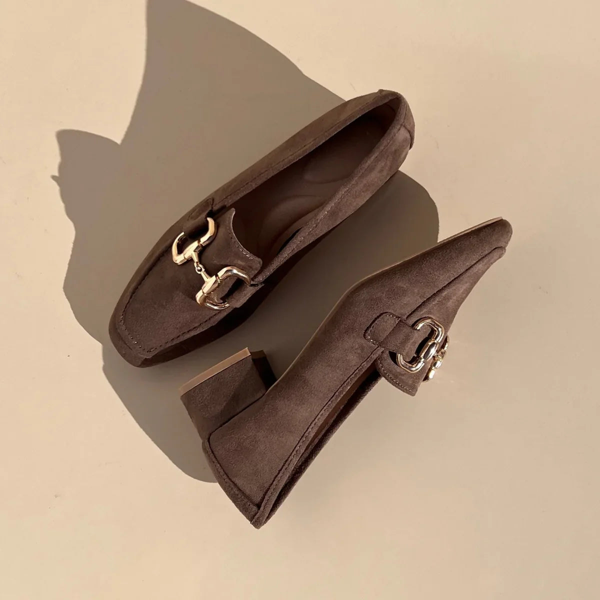 Escarpin à boucle en daim - Marron - taille 39 - vue 10