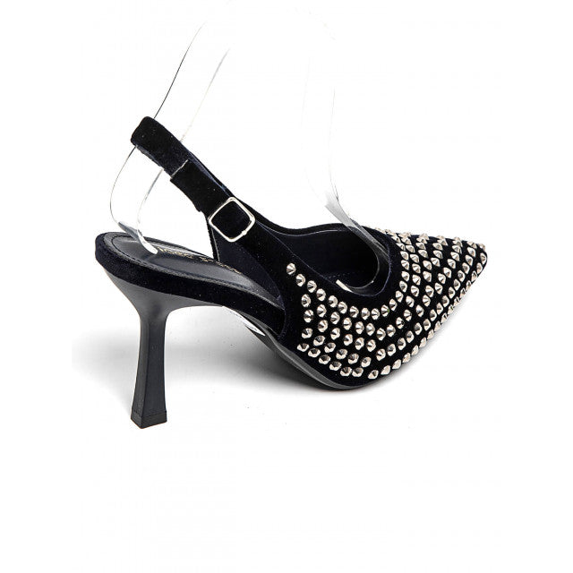 Escarpins à bride arrière avec zircons - Brown - taille 38 - vue 9