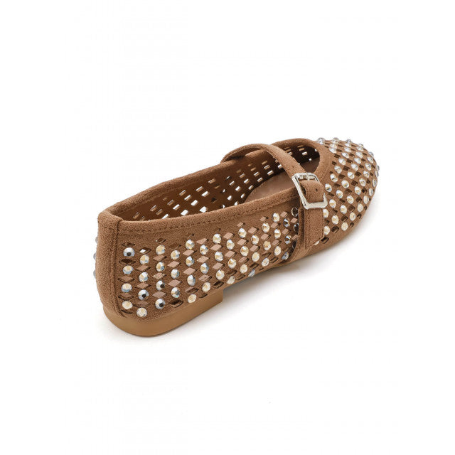 Ballerines à Studs Argentés - Marron - taille 41