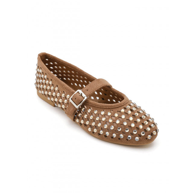 Ballerines à Studs Argentés - Marron - taille 41