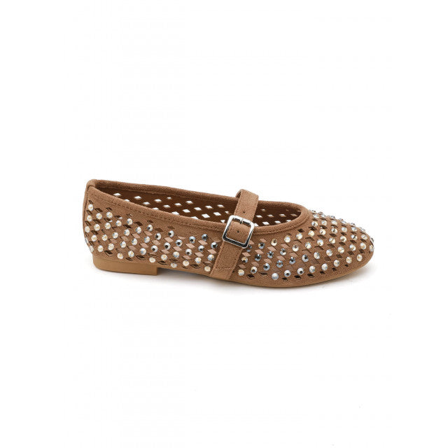 Ballerines à Studs Argentés - Marron - taille 41