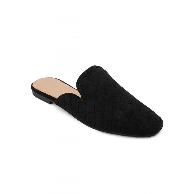 Babouche Plates en Suede Tressé - Kaki - taille 36 - vue 7
