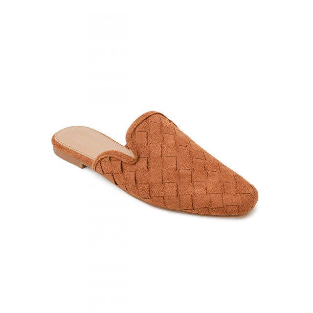 Babouche Plates en Suede Tressé - Marron - taille 37 - vue 20