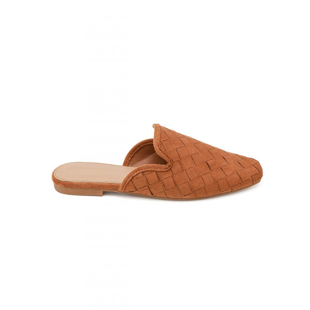 Babouche Plates en Suede Tressé - Marron - taille 38 - vue 21