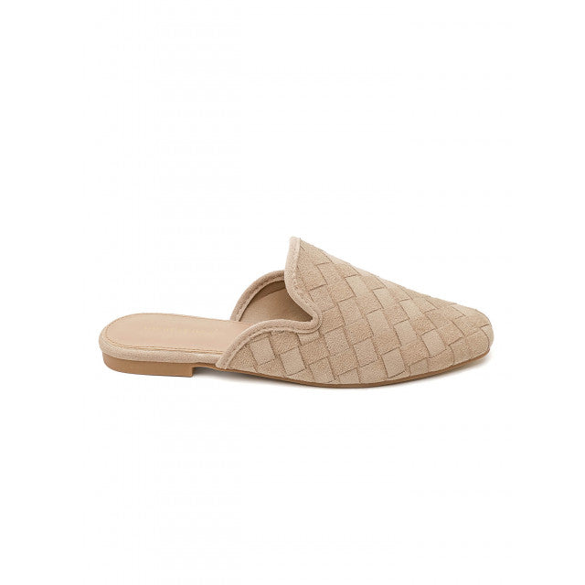 Babouche Plates en Suede Tressé - Kaki - taille 39 - vue 10