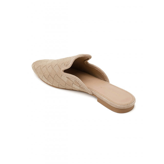 Babouche Plates en Suede Tressé - Kaki - taille 40 - vue 11