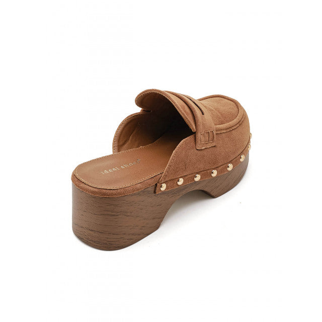 Sabots Plateformes "Ideal Shoes" – Style Rétro-Chic - Camel - taille 37 - vue 14
