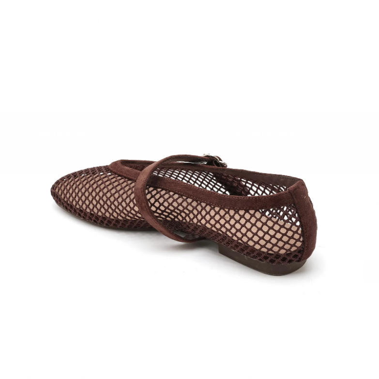 Ballerines en résille avec bride - Marron - taille 39 - vue 16