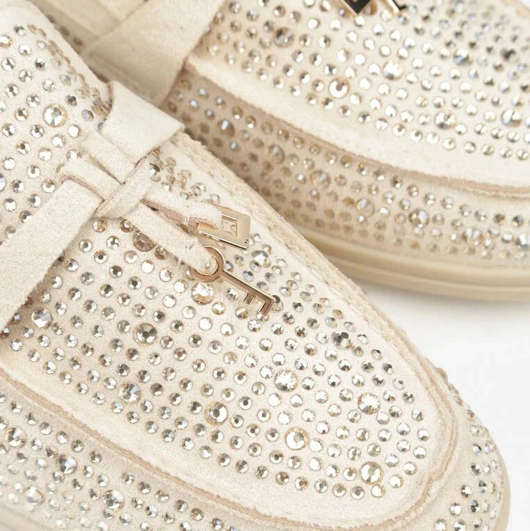 Mocassins ornés de zircons - Kaki - taille 39 - vue 16