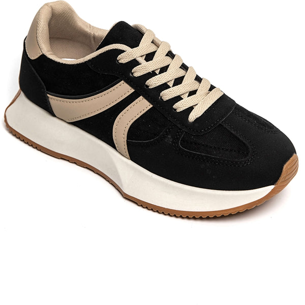 Baskets combinant couleurs et matières - Kaki - taille 41 - vue 6