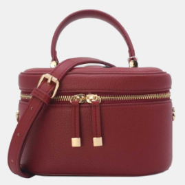 Joli sac à bandoulière réglable présente une fermeture zippée - Apricot/ Coffee
