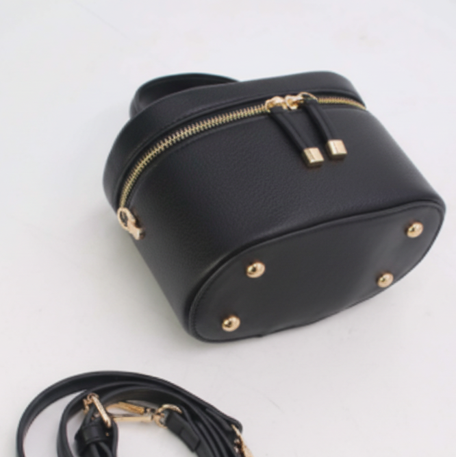 Joli sac à bandoulière réglable présente une fermeture zippée - Apricot/ Coffee